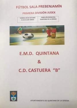La EMD Quintana se enfrenta al CD Castuera 'B' en el Pabellón Municipal