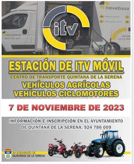 Una estación ITV móvil ciclo-agrícola estará en Quintana el 7 de noviembre