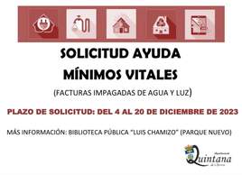 Abierto el plazo para solicitar la ayuda de mínimos vitales