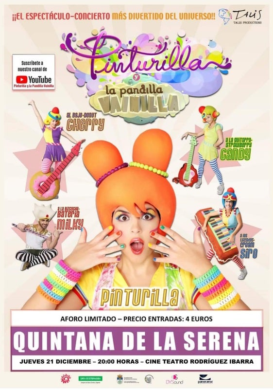 Espectáculo 'Pinturilla y la pandilla vainilla' en el Cine Teatro Rodríguez Ibarra