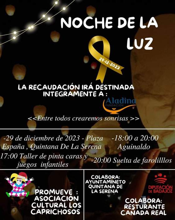 La Asociación Cultural Los Caprichosos promueven el acto benéfico 'Noche de la Luz'
