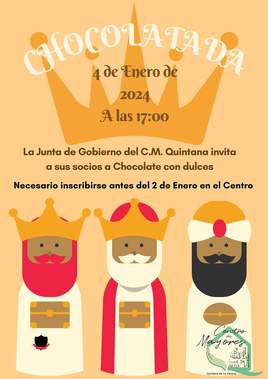 La Asociación CM de Quintana organiza una chocolatada navideña el 4 de enero