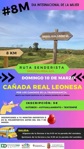 Quintana organiza una ruta senderista por el Día de la Mujer