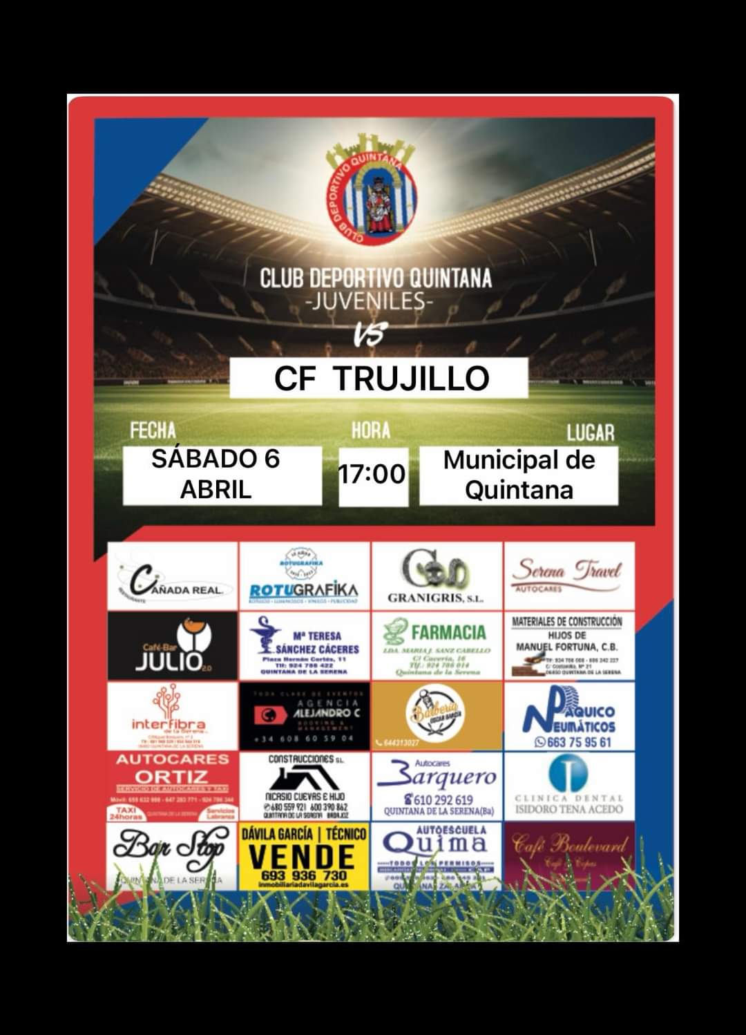 El CD Quintana Juvenil recibe al CF Trujillo en el Municipal de Quintana
