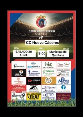 El CD Quintana Juvenil recibe al CD Nuevo Cáceres en el Municipal de Quintana