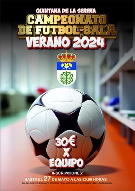 Últimas horas de inscripción para el campeonato de futbol sala de verano
