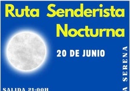 Ruta senderista nocturna el 20 de junio