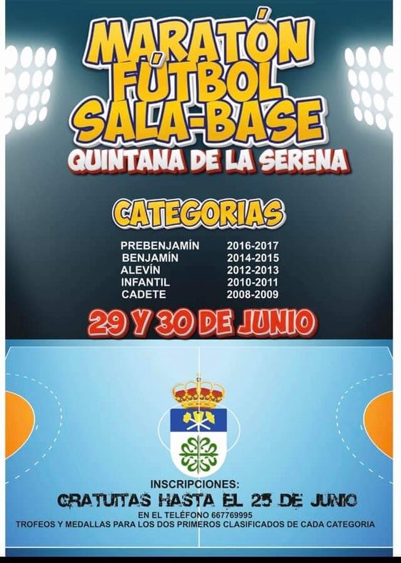La localidad acogerá el maratón de fútbol sala base el 29 y 30 de junio