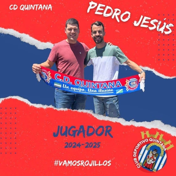 Pedro Jesús, presentado como jugador del CD Quintana