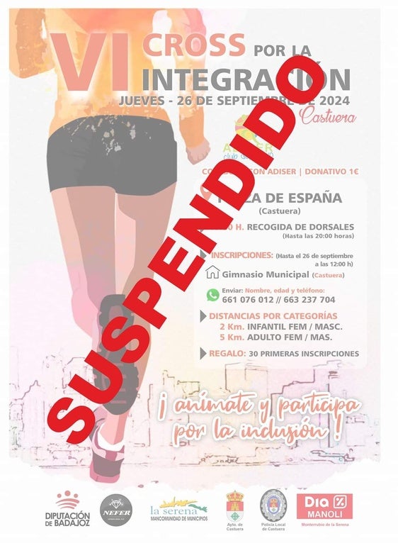 Cancelado el VI Cross por la Integración