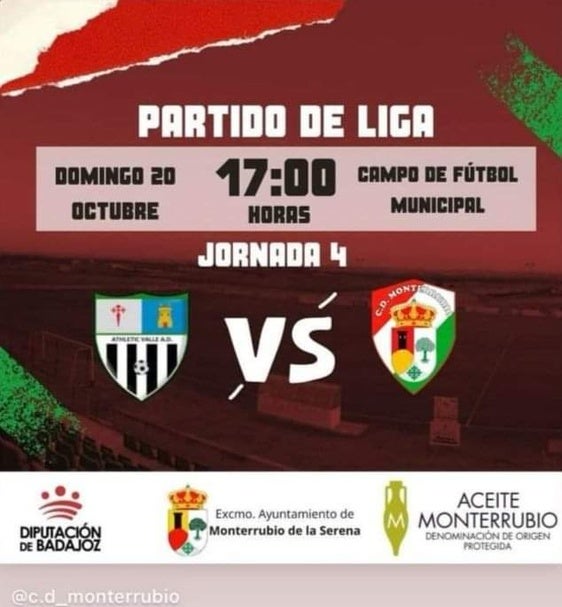 El Athletic Valle recibe al CD Monterrubio tras dos semanas de parón