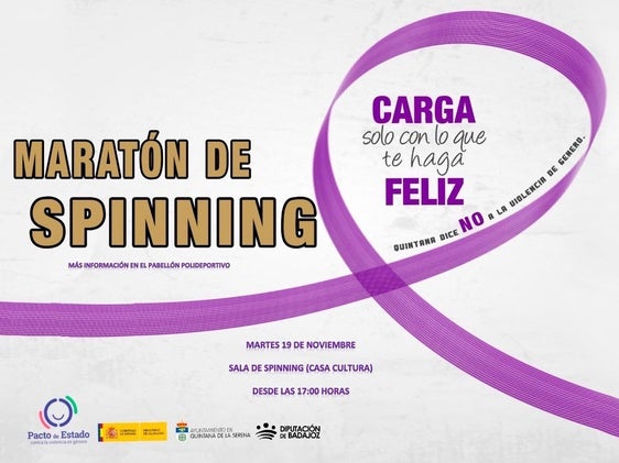 Maratón de spinning en Quintana para luchar contra la violencia de género