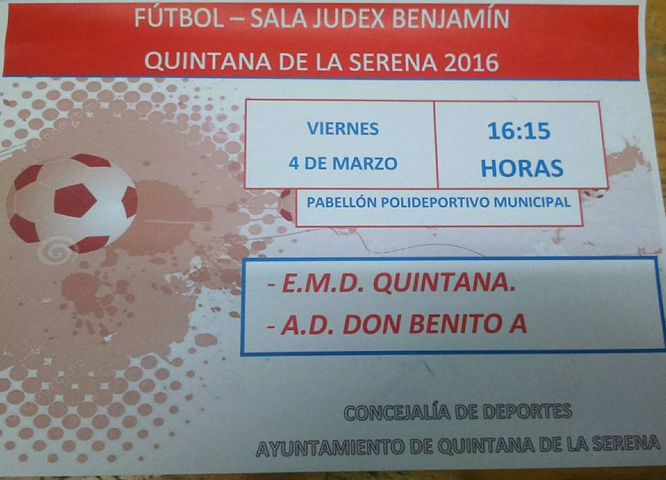 El equipo de fútbol sala de la Escuela Municipal de Deportes de Quintana benjamín se enfrentará este viernes al A.D. Don Benito A
