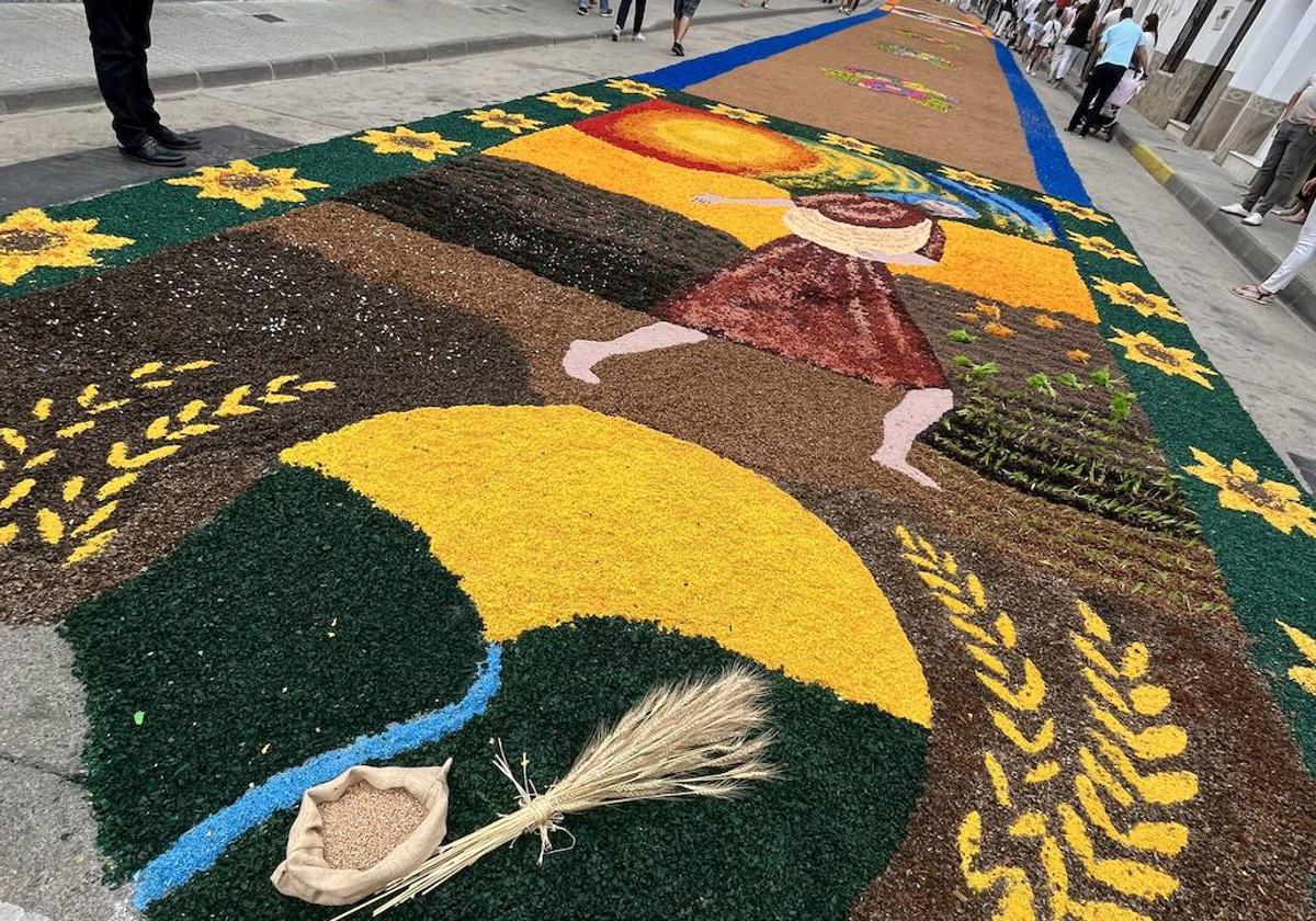 Una de las alfombras realizadas el año pasado.