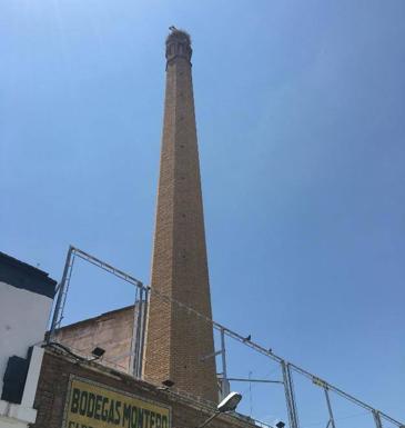 Una de las chimeneas que se consiguió proteger.