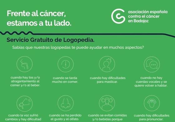 617 personas pasaron en 2022 por el servicio de logopedia de la Asociación Española Contra el Cáncer en Badajoz