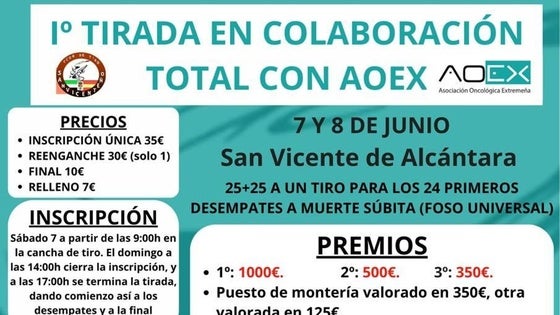 Una tirada al plato solidaria a favor de AOEx San Vicente de Alcántara