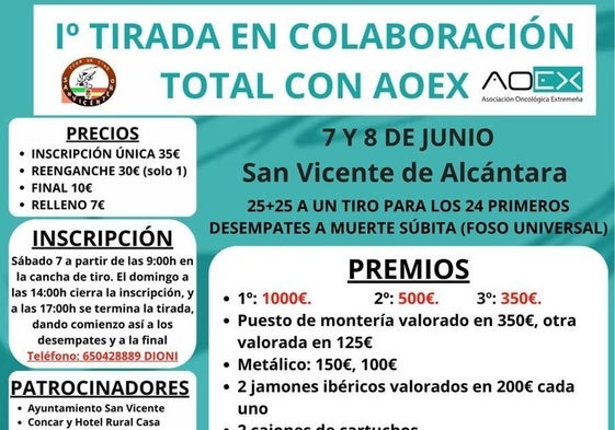 Una tirada al plato solidaria a favor de AOEx San Vicente de Alcántara