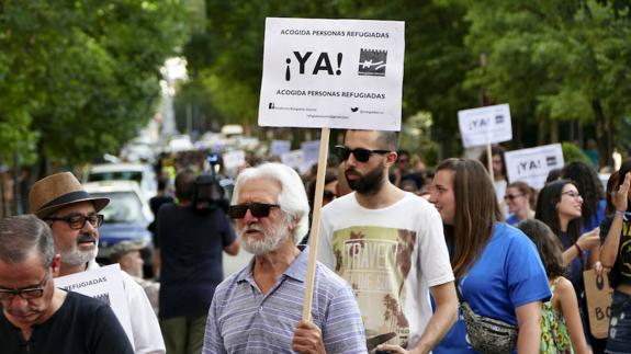 Manifestación en Cáceres, a la que acudieron 150 personas.