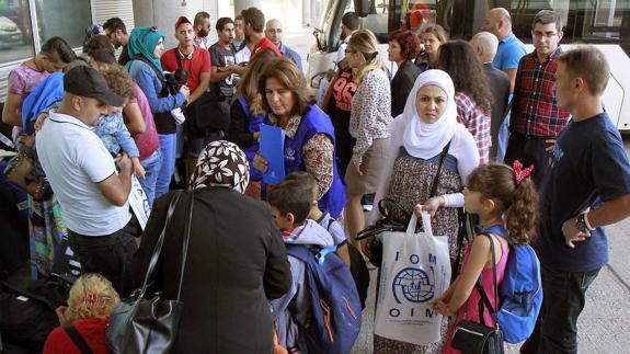 Grupo de refugiados que llegó a España hace unos meses.