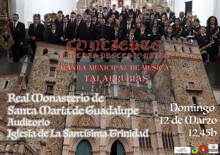 La Banda de Música de Talarrubias ofrece un concierto en el Real Monasterio de Santa María de Guadalupe