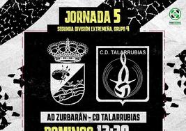El CD Talarrubias se desplaza para enfrentarse al AD Zurbarán