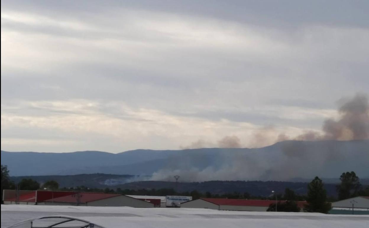 Vista del incendio desde Talayuela 
