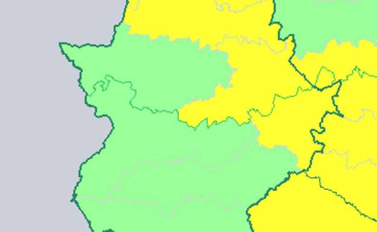 Las comarcas del norte y el este de Extremadura permanecerán en alerta amarilla este viernes