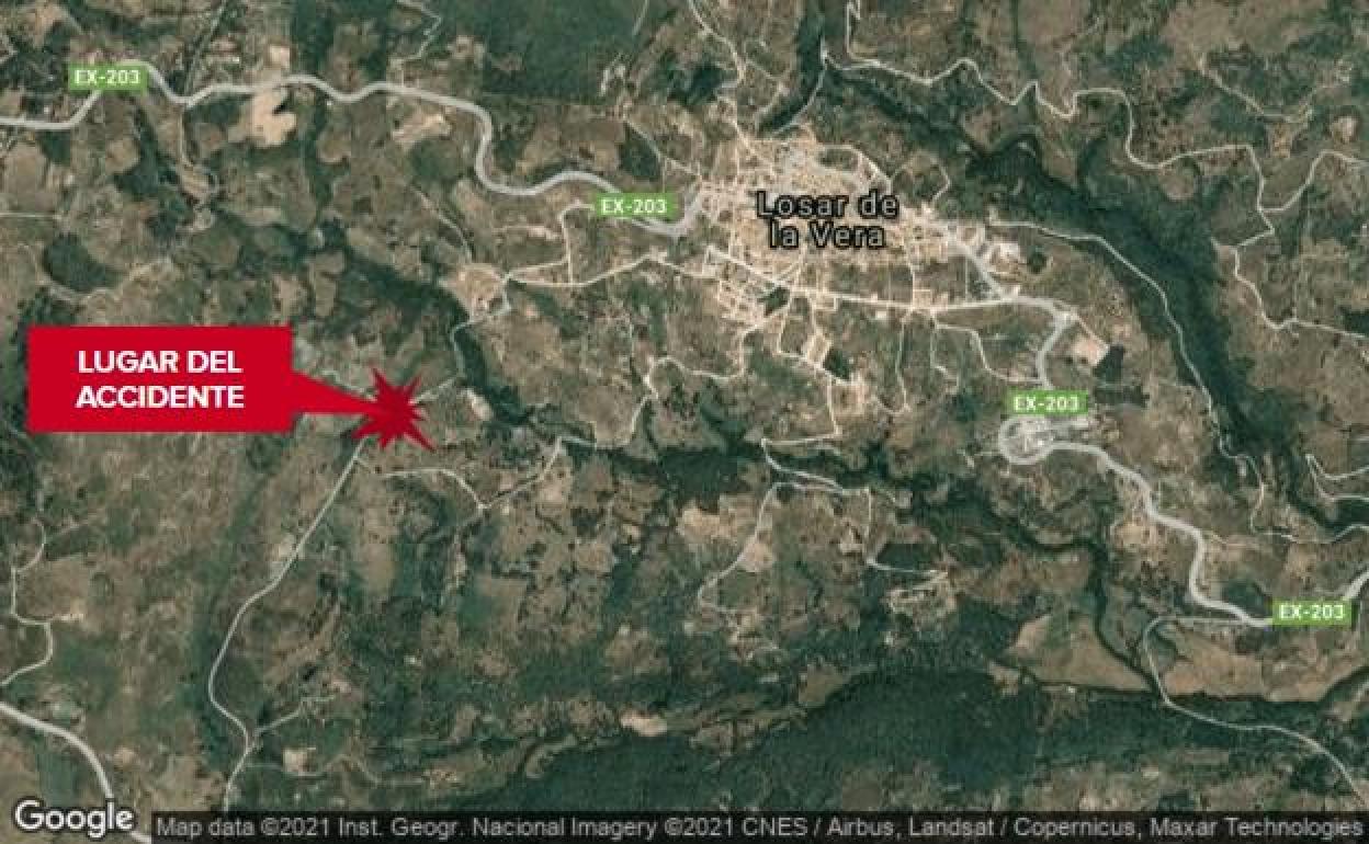 Una mujer resulta herida en una salida de vía cerca de Losar de la Vera