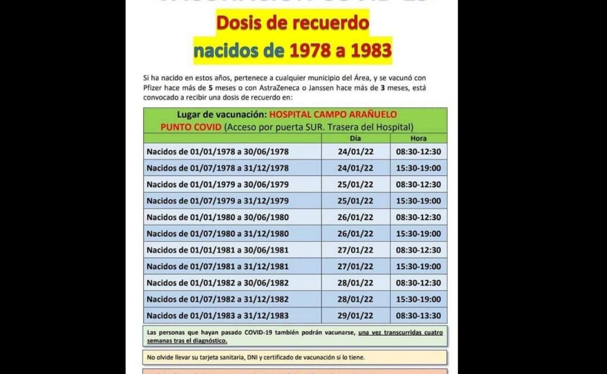 La próxima semana, dosis de recuerdo para los nacidos de 1978 a 1983
