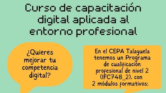 Curso de Capacitación Digital Aplicada al Entorno Profesional en el CEPA de Talayuela