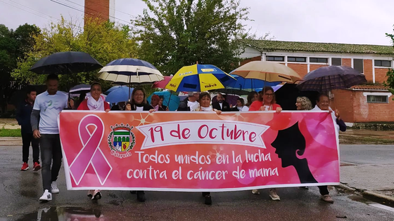 La lluvia y el frío no detienen las Marchas Rosas de Barquilla y Santa María