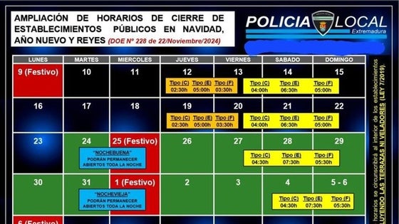 Los establecimientos podrán cerrar más tarde en las fiestas navideñas