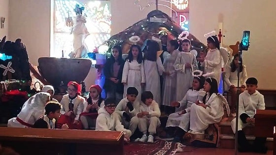 Portal viviente en Navidad