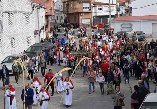 Procesión de los Ramos con la imagen de la Entrada de Jesús en Jerusalén