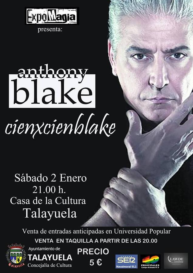 Anthony Blake actuará a las 21.00 horas en la Casa de Cultura de Talayuela