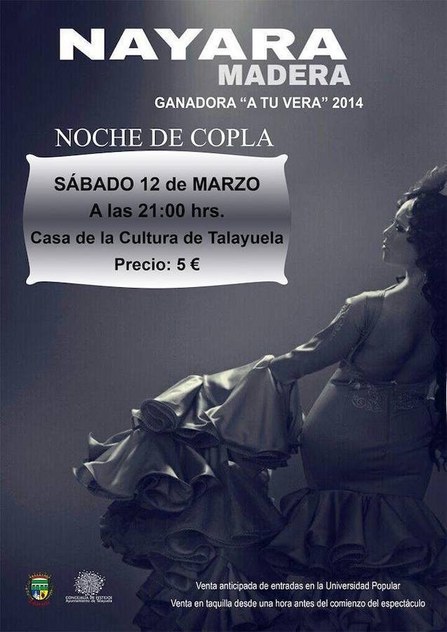 La cantante Nayara Madera ofrece en Talayuela un espectáculo dedicado a la copla y el flamenco
