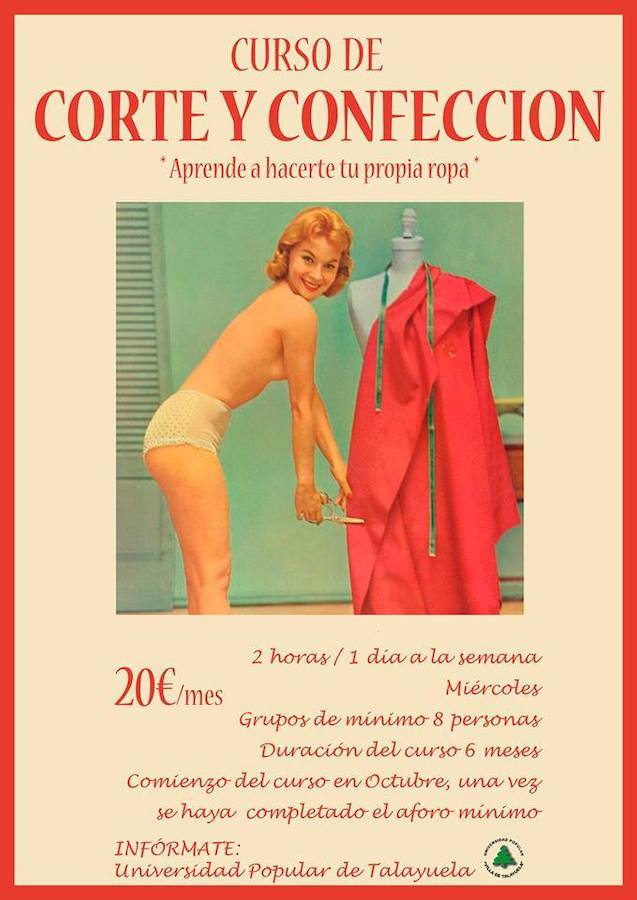 La Universidad Popular vuelve a ofertar un curso de corte y confección