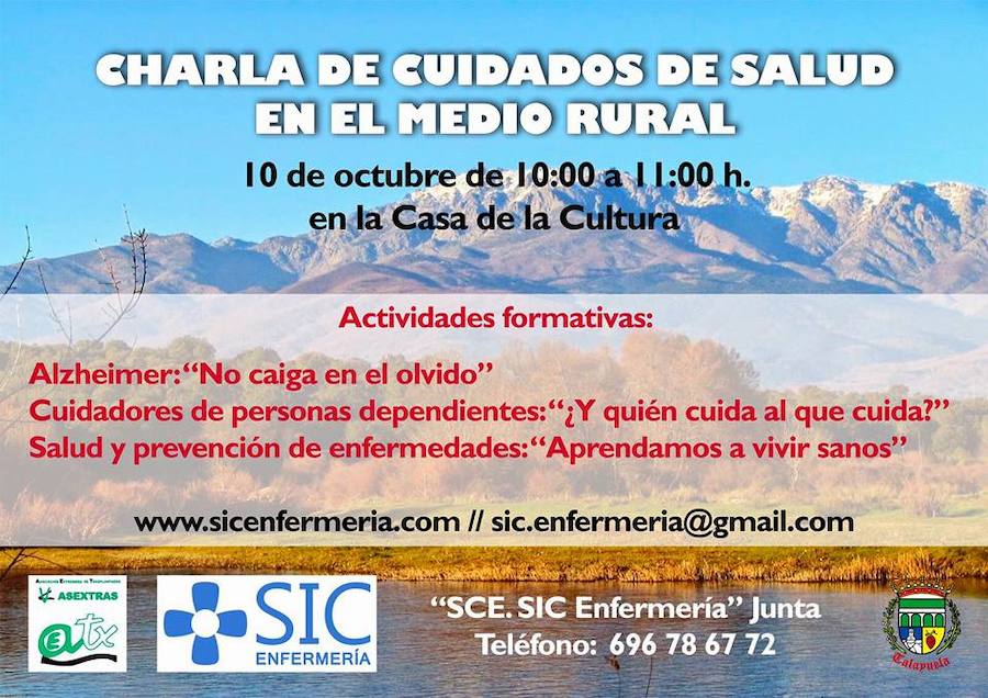 Asextras y Sic Enfermería imparten unas charlas de prevención de cuidados de salud en el medio rural