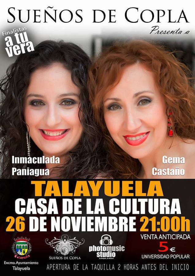 Inmaculada Paniagua y Gema Castaño vuelve con su espectáculo ‘Sueños de Copla’ a Talayuela