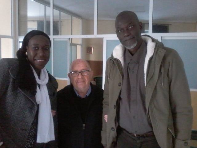 Diop y Lamine con David González