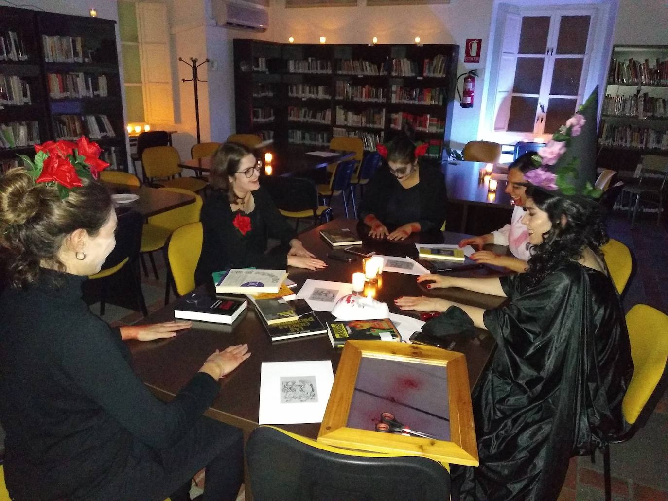Organizadoras de una de la última sesión del 'biblioscape 