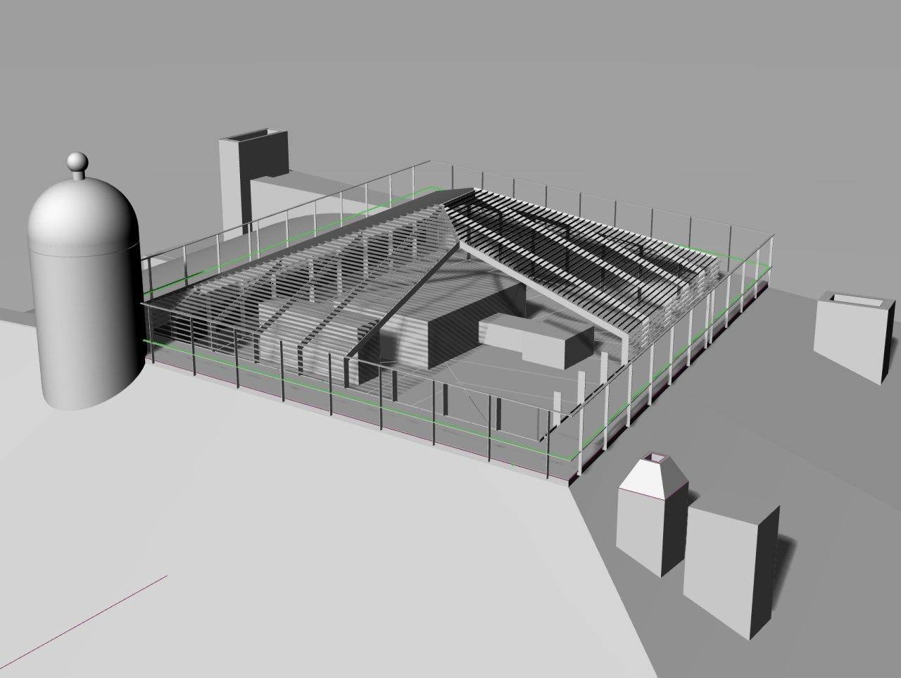 Imagen de cómo va a quedar la esctructura de acero 