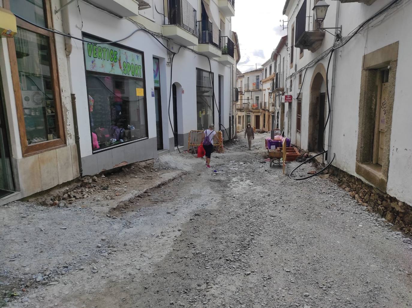 La calle Herreros en Obras ayer 