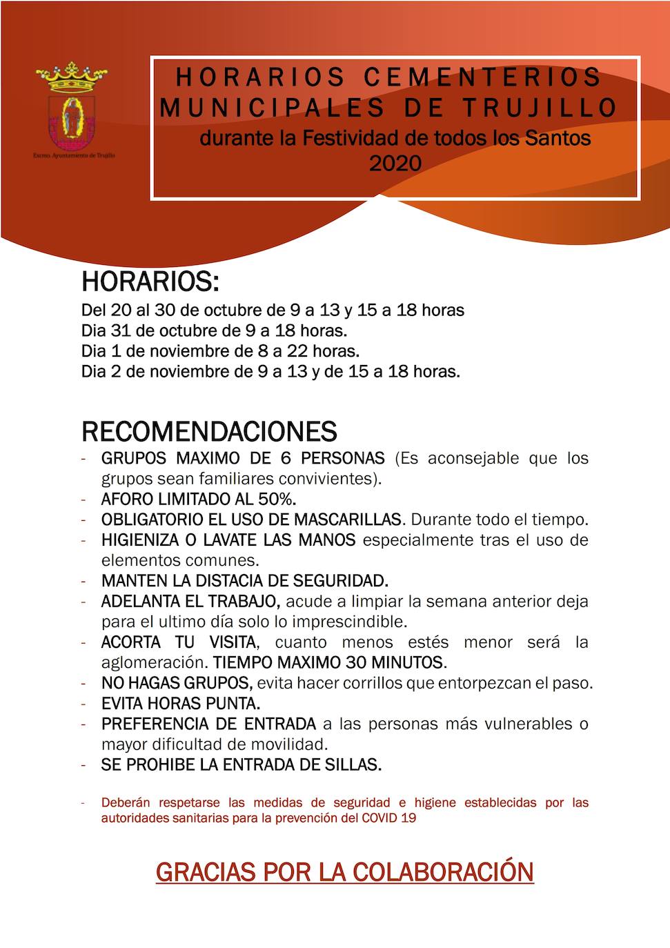 Los cementerios ya tienen definido los horarios de apertura para la festividad de Los Santos