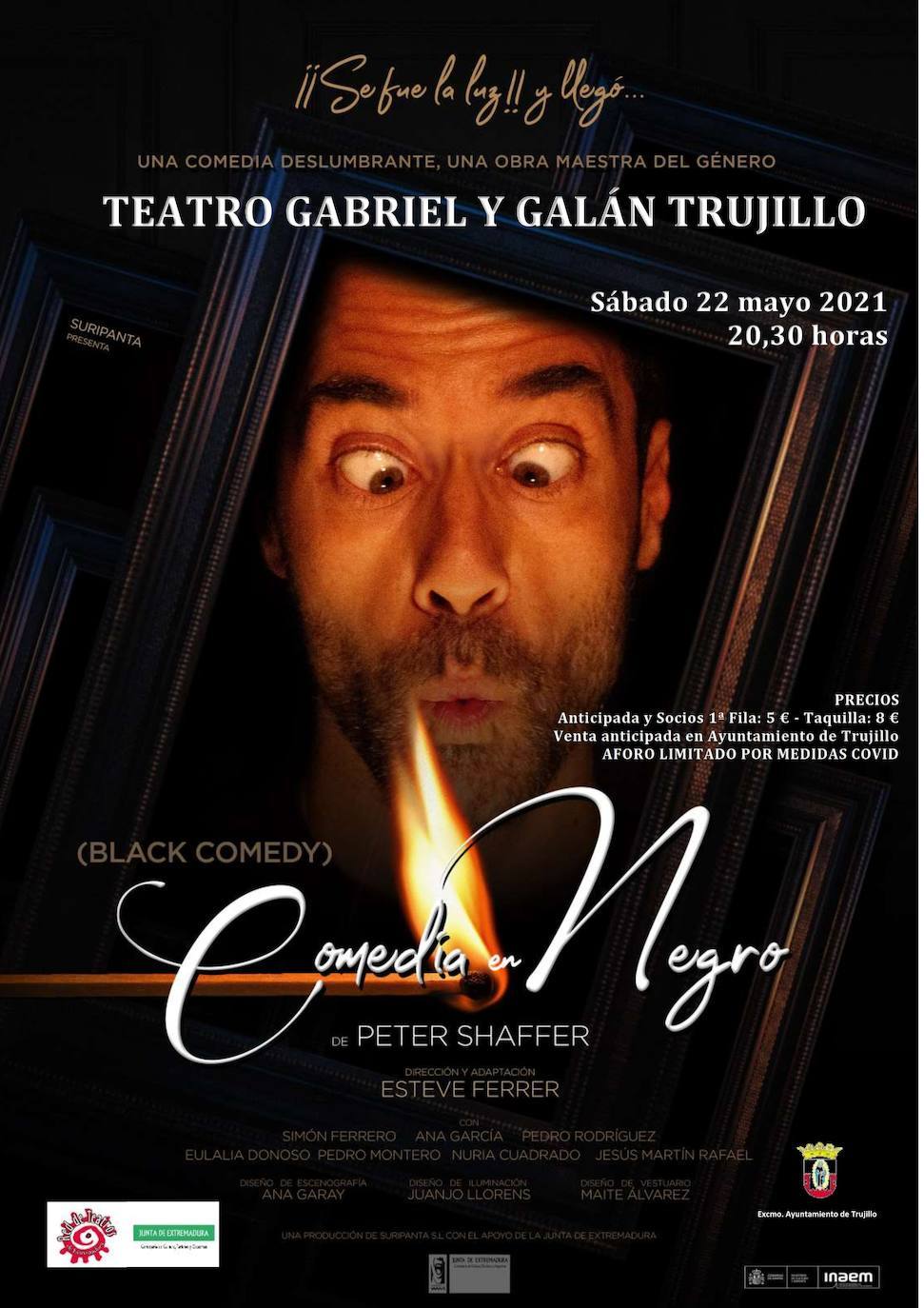 El teatro Gabriel y Galán retomará su actividad el 22 con Comedia en negro (Black comedy)
