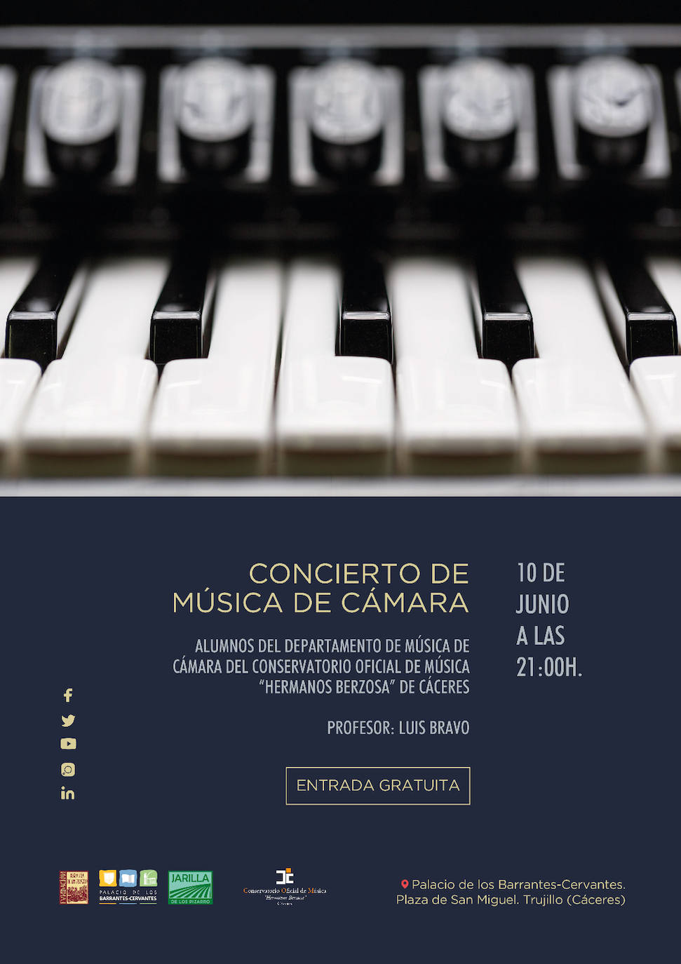 Concierto de cámara este viernes en el Palacio de los Barrantes Cervantes