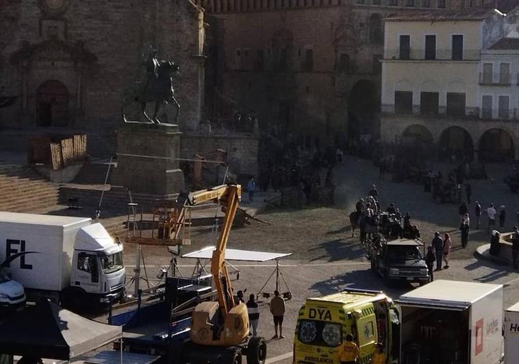 El rodaje de 'La casa del dragón' echa a andar en la plaza Mayor