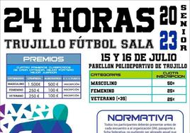 'Las 24 horas de fútbol sala' repartirá casi 3.000 euros en premios