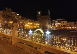 Iluminación de la plaza Mayor, el año pasado.